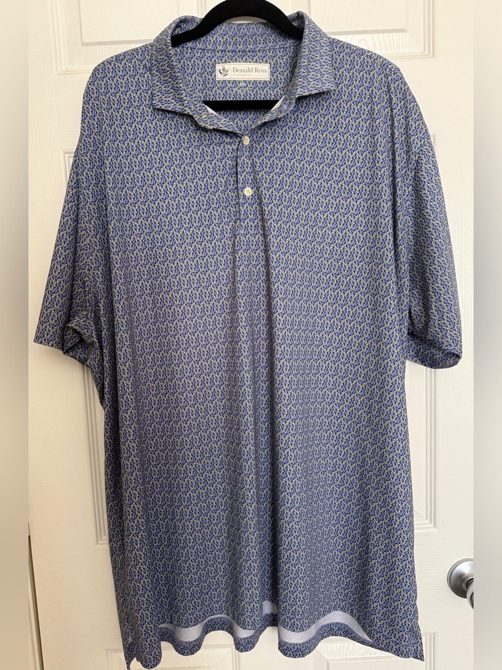 Donald Ross Men’s Golf Polo Shirt Lemon Print XXL